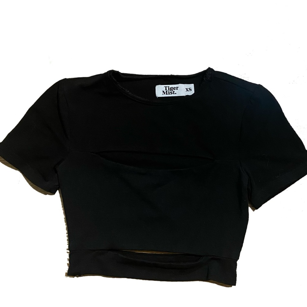 Tiger mist cut out crop top